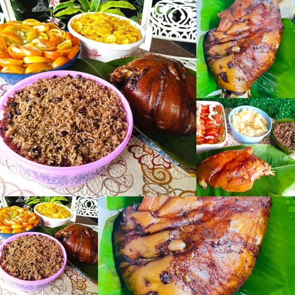 Cenas de cerdo asado